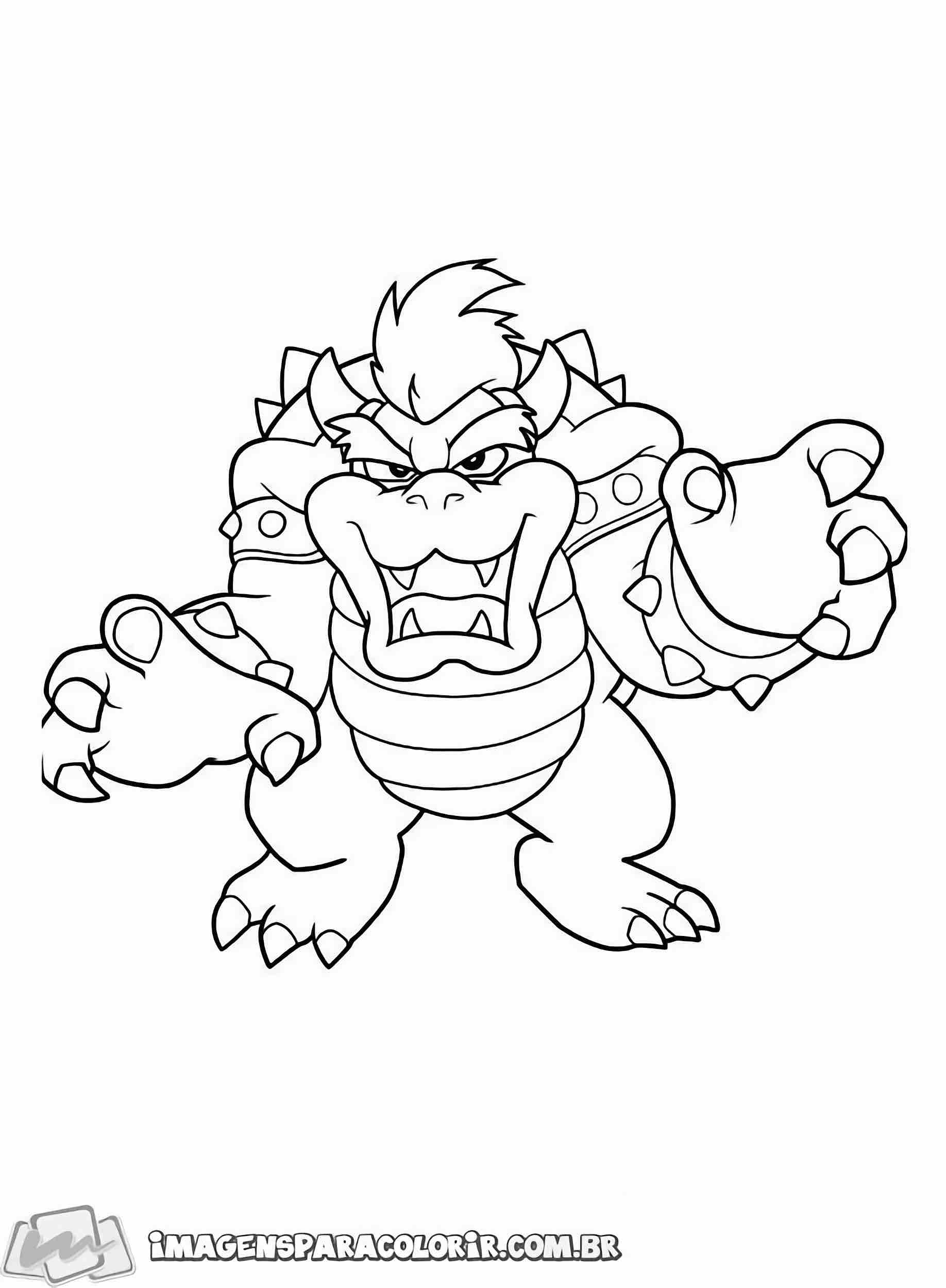 Super Mario – Bowser 01 – Imagens para Colorir